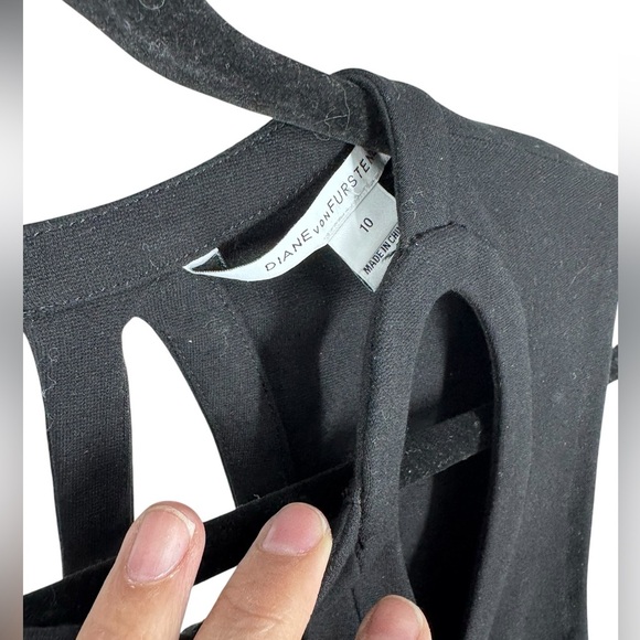 DVF Amy little black dress strappy cage straps Size 10. - Picture 4 of 6